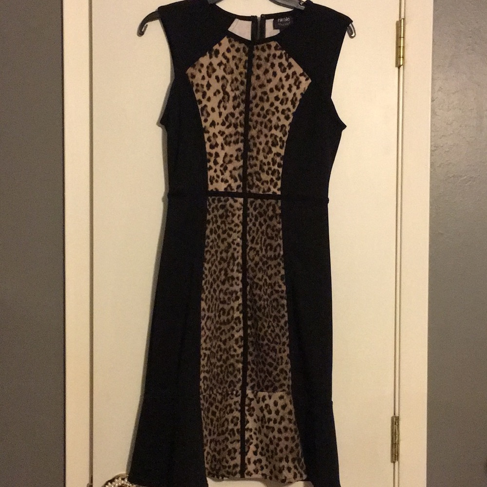 Black and leopard print dress